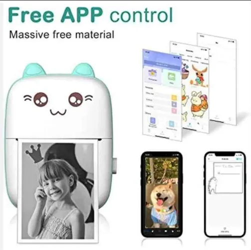 Mini Impressora Portátil Bluetooth - Imprima Fotos e Anotações na Hora