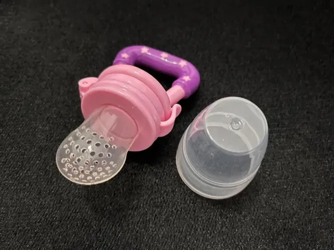 Chupeta Porta Frutas Bico Silicone Mordedor P/ Bebê Criança Cor Rosa