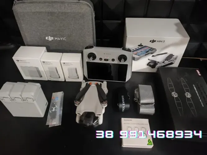 Drone Mini 3 C/Tela Completo 3 Baterias
