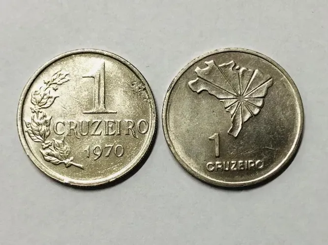 Moedas de 1 cruzeiros 1970 e 1972