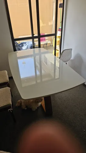Mesa de Jantar com vidro tampo retangular 160x90