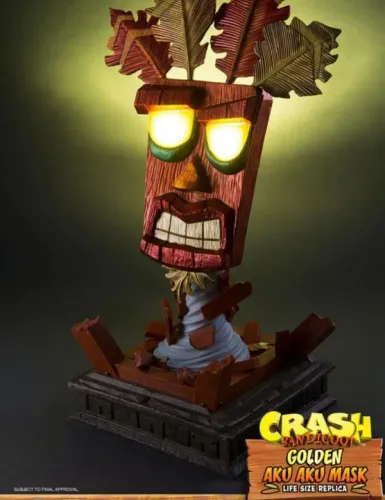 Golden Aku Aku Mask Crash Bandicoot Life Size First 4 Figures