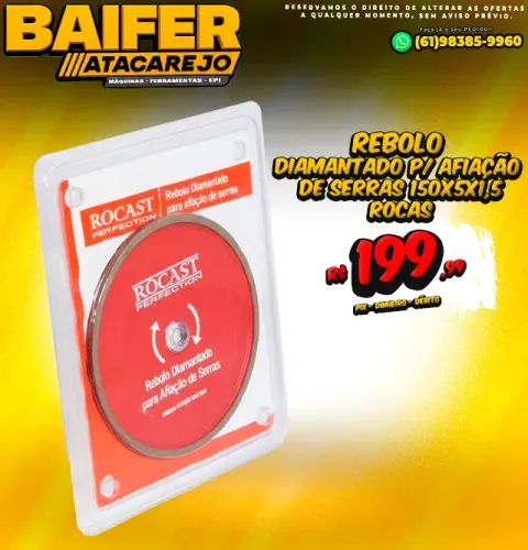 Rebolo Para Afiação de Serras 150x5x1,5 Rocas