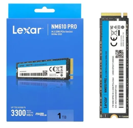 [NOVO] SSD 1TB M2 NVMe Lexar NM610 Pro Leitura 3300MB/s, Gravação 2600MB/s * NF GARANTIA