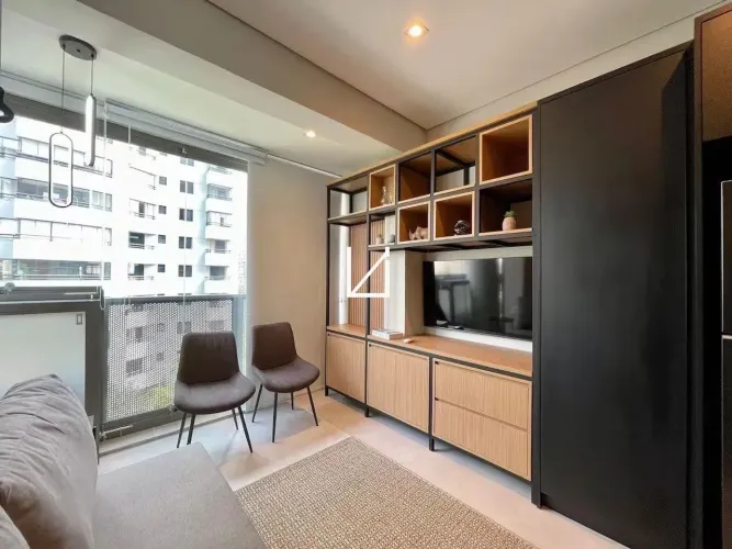 Studio Mobiliado e Pronto para Morar para Locação, 27m² - Moema
