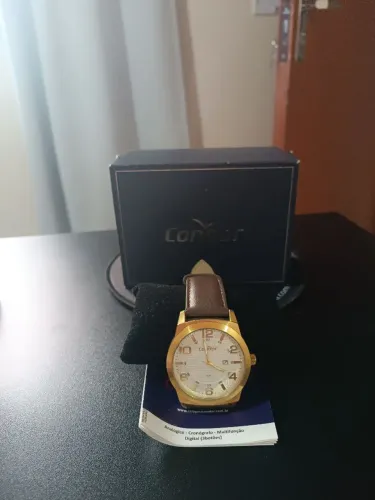 relógio masculino de luxo condor dourado praticamente novo