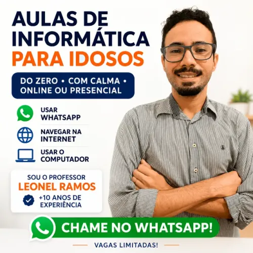 Aula de Informática para a terceira idade presencial ou onlinne