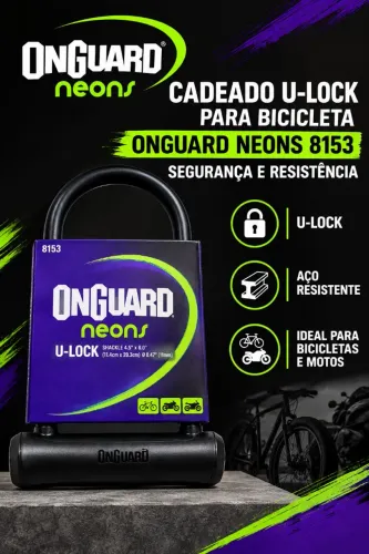 Cadeado Segurança U-lock P/ Bicicleta Onguard Neons 8153