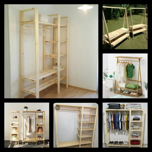 Araras guarda roupas de madeira