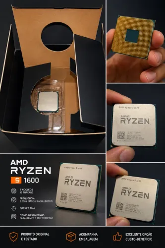 Processador Gamer AMD Ryzen 5 1600 YD1600BBAEBOX de 6 Núcleos e 3.6GHz