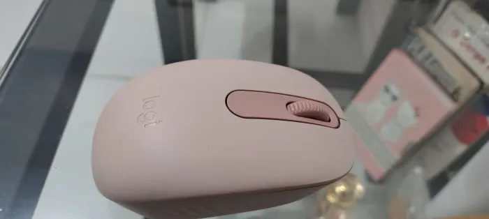 Mouse Sem Fio Bluetooth Rosa Chá (Com Pilha Incluída) - Pronto para Usar!