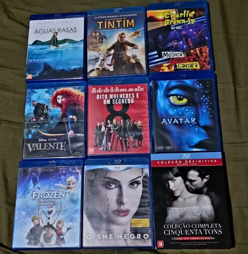 Lote de filmes em bluray 8 blurays + coleção de filmes cinquenta tons de cinza