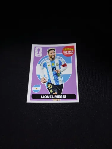 Figurinha Extra sticker do Lionel Messi regular 