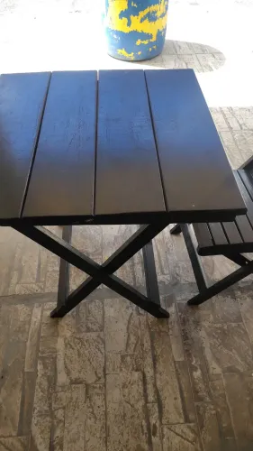  Conjunto Mesa com caseiras dobrável 