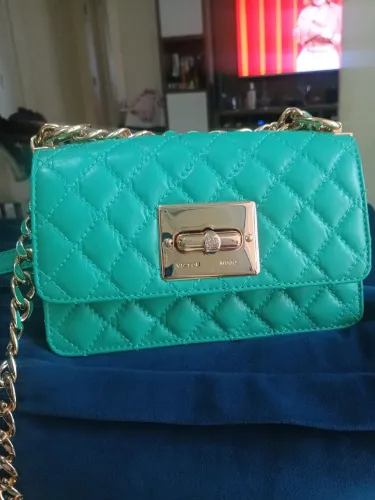 Bolsa Victor Hugo verde couro original