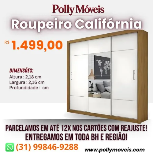 Guarda Roupa Califórnia! Pronta Entrega!