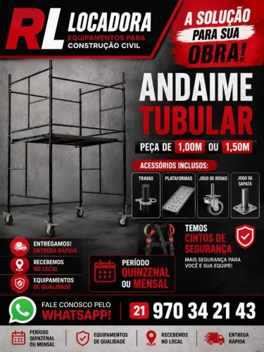 Andaime tubular para obra 