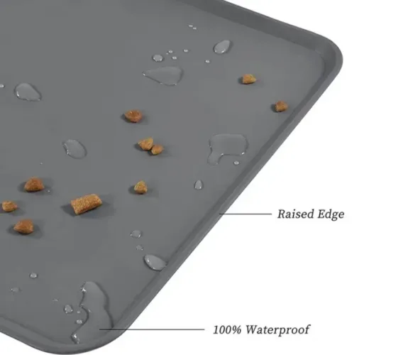Tapete de silicone para pets gatos e cachorros comedouro 48x30cm