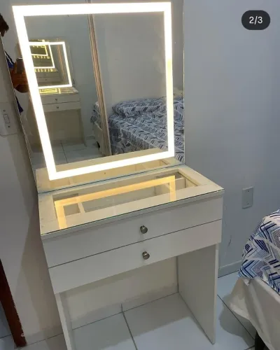 PENTEADEIRA CAMARIM 2 GAVETAS COM LED