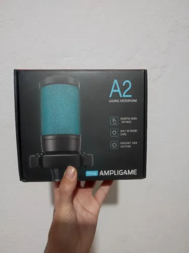 Microfone Gamer Fifine Ampligame A2 RGB com Tripé - Oportunidade!