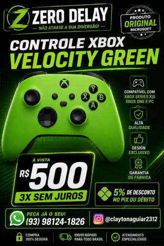 Controle de XBOX SERIES VELOCITY GREEN (LACRADO)