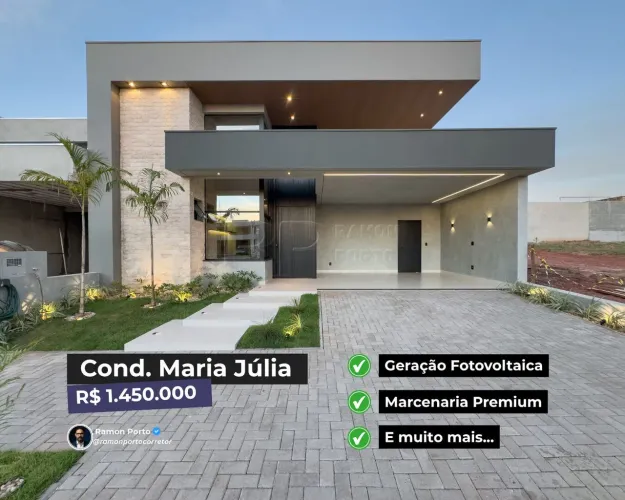 Residencial Maria Júlia - Maria Júlia | Casa Térrea | 3 Suítes | 167m² | Piscina + Energi