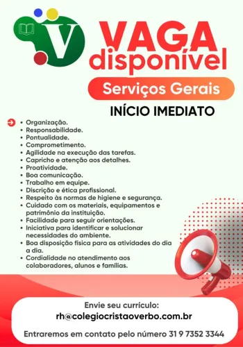 Vaga para Serviços gerais