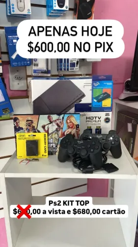 Ps2 com caixa, 2 controles, hdmi, 30 jogos de ps2 + 1000 - com GARANTIA