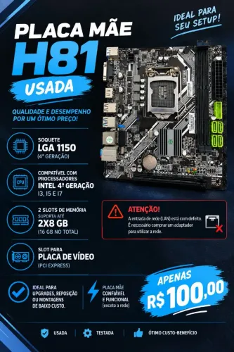 PLACA MÃE H81 USADA