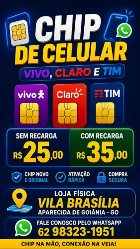 Chip vivo, claro e tim