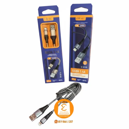 Cabo de 2 Metros USB x Lightning para IPhone 