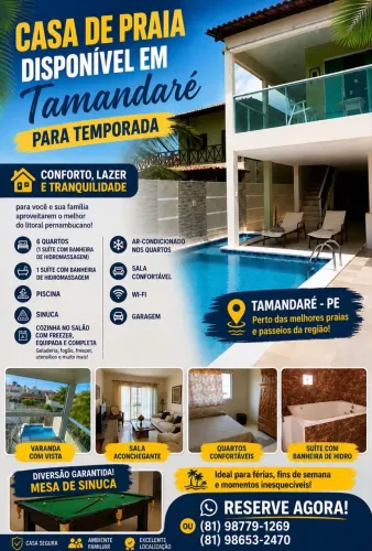 Aluga-se casa em Tamandaré com piscina