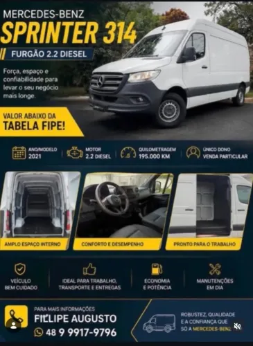 Mercedes-Benz Sprinter 416 Furgão Longo T.b. 2.2 Dies 2021