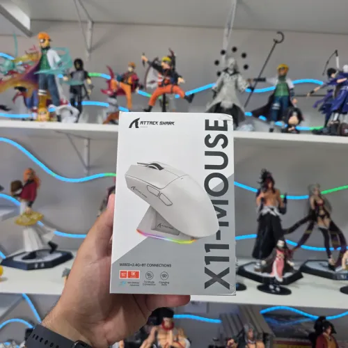 Mouse Gamer ATTACK SHARK X11 Tri-Mode (Bluetooth, Cabo Usb Tipo C e Dongle 2.4Ghz) *Novo