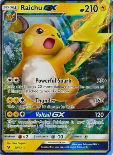 Carta pokémon Raichu GX 29/73
