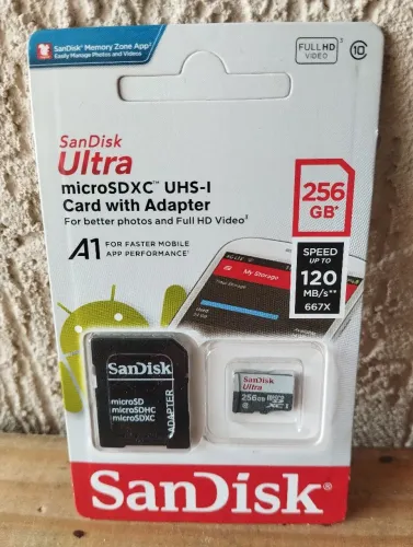 Sandisk ultra micro SDXC UHS-l 256gb speed up to 120 MBs