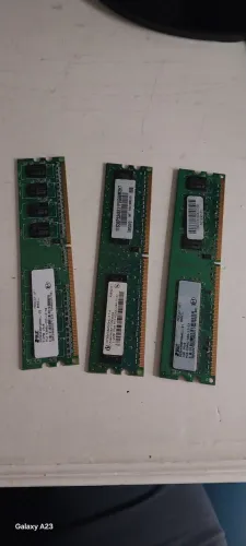 Kit Memória RAM 2GB Total (1GB + 2x 512MB) para PC Desktop - [DDR2] [lote de garimpo]