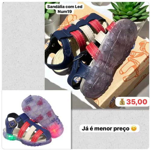 Sandália com led num 19