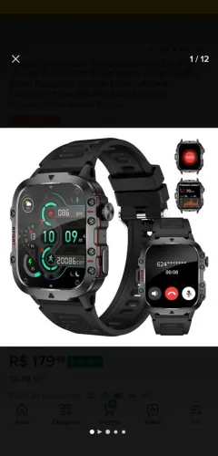 Relógio smartwatch masculina, relógio esportivo inteligente Fox box