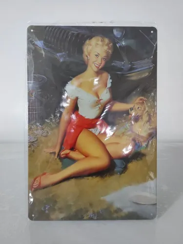Placa Decorativa Retro - Metal (Mulher) <br>(Bahamas)