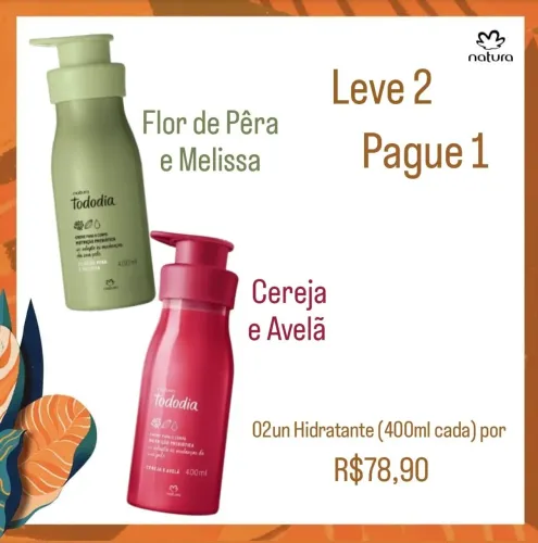 Leve 2 Pague 1 - Creme Corporal Hidratante Natura Tododia 400ml