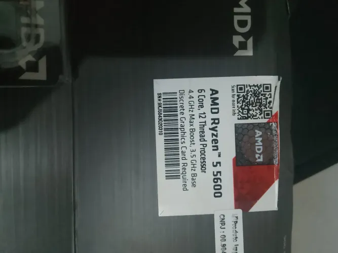 Processador AMD Ryzen 5 5600 (Com Caixa e Cooler Original)- Excelente Estado