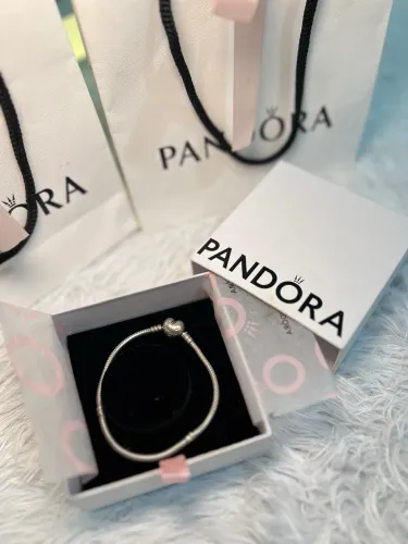 Pulseira Pandora + 2 berloques + porta joia