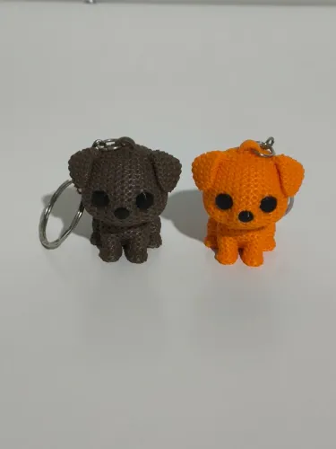 Chaveiro cachorrinho crochê em 3D
