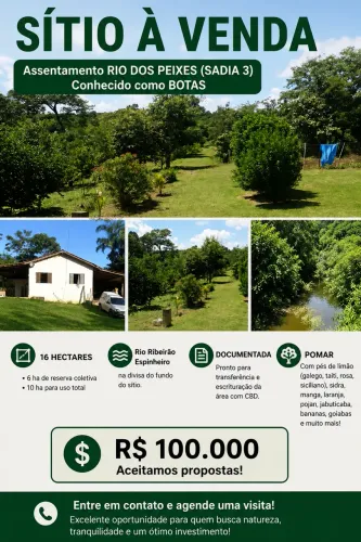 Sítio a venda - 16 hectares 