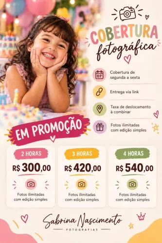 Cobertura fotográfica infantil