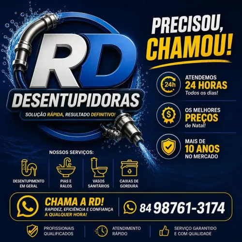 ? ESTÁ COM PROBLEMAS DE ENTUPIMENTO? A RD RESOLVE AGORA! Atendimento 24h em Natal!