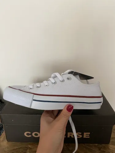 tênis feminino all star plataforma cano baixo branco de tecido tamanho 35 novo