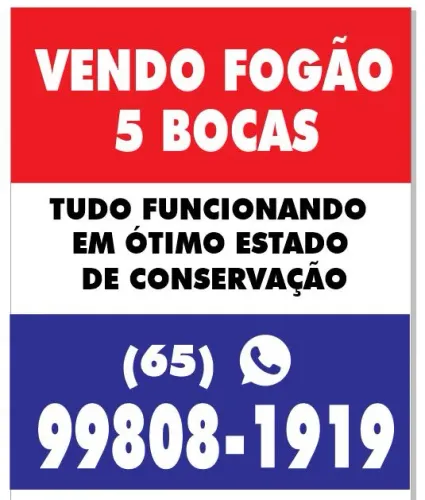 Fogão 5 bocas em ótimo estado de conservação 