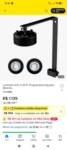 Luminária aquário marinho